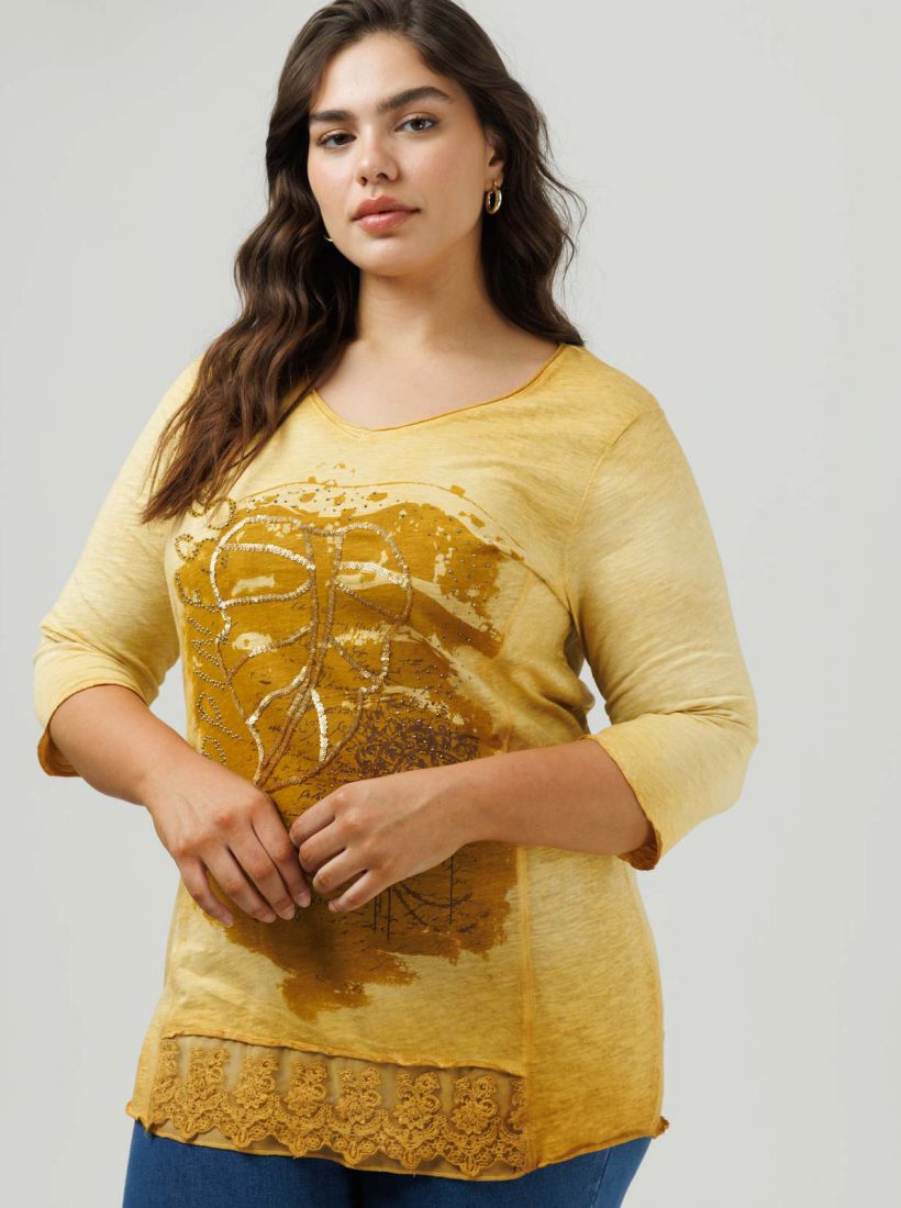 JUMP & ONOT,199.9000,טוניקה שילוב דפוס ורקמה,in-stock