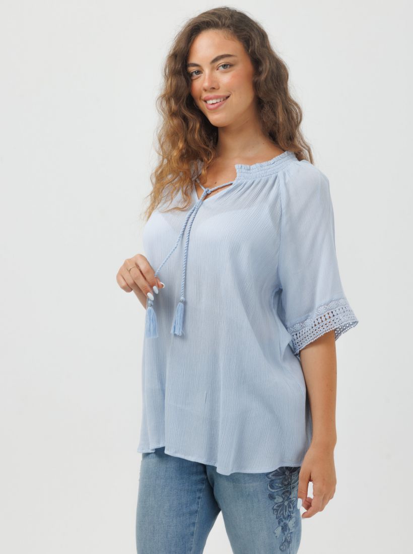 JUMP & ONOT,199.9000,חולצה וואל שרוול תחרה,in-stock