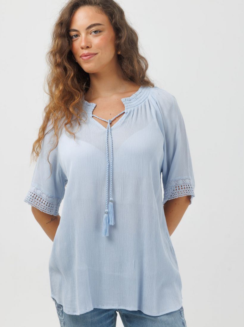 JUMP & ONOT,199.9000,חולצה וואל שרוול תחרה,in-stock