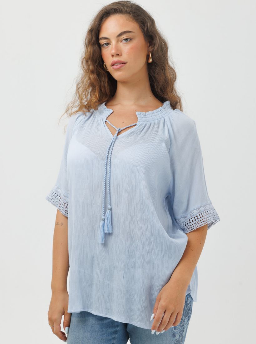 JUMP & ONOT,199.9000,חולצה וואל שרוול תחרה,in-stock