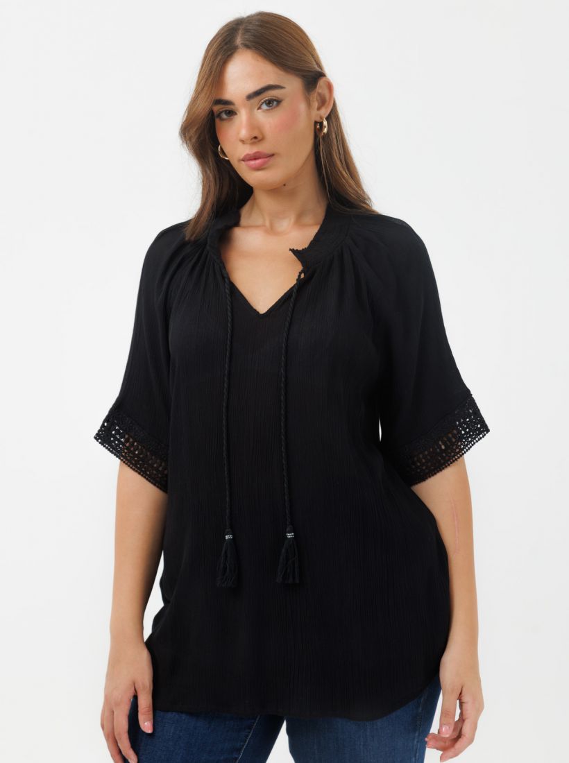 JUMP & ONOT,199.9000,חולצה וואל שרוול תחרה,in-stock