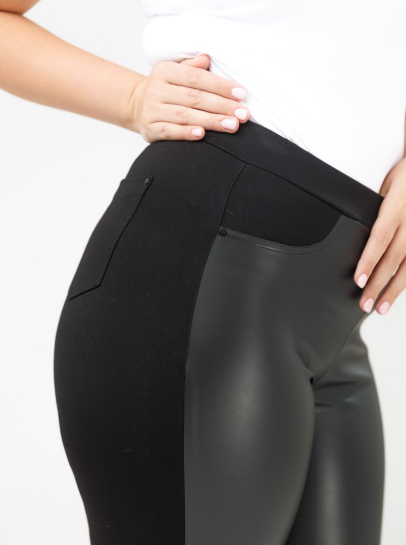 JUMP & ONOT,279.9000,טייץ ג’רסי שילוב דמוי עור,in-stock