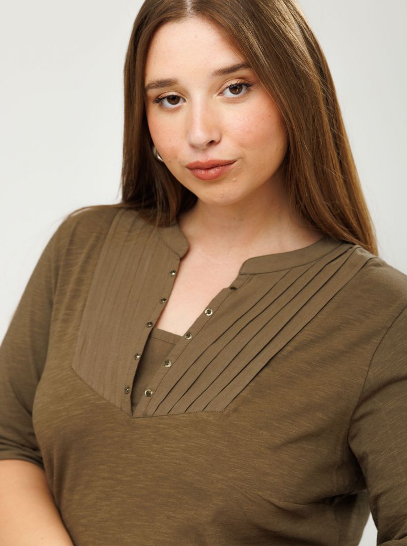 JUMP & ONOT,179.9000,חולצה שילוב בד אריג,in-stock