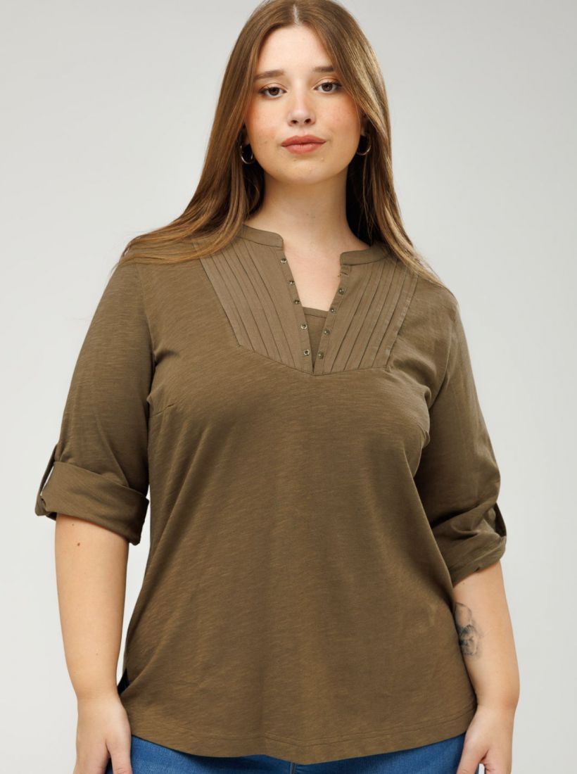 JUMP & ONOT,179.9000,חולצה שילוב בד אריג,in-stock