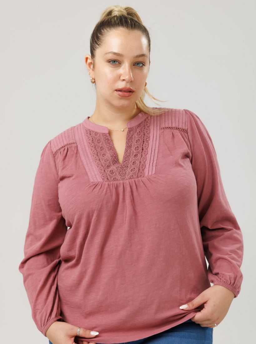 JUMP & ONOT,159.9000,חולצה שילוב ריקמה פרומו,in-stock