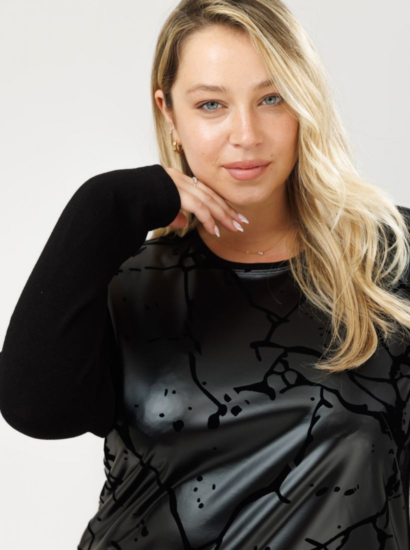 JUMP & ONOT,229.9000,חולצה עם שילוב דמוי עור,in-stock