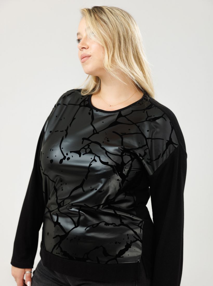 JUMP & ONOT,229.9000,חולצה עם שילוב דמוי עור,in-stock