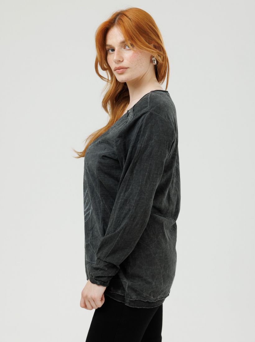 JUMP & ONOT,199.9000,חולצה שילוב בדים דפוס פויל,in-stock