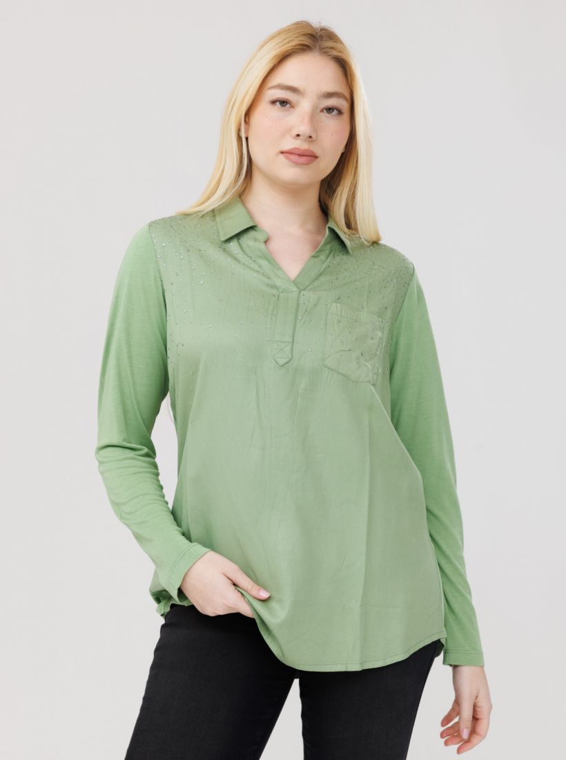 JUMP & ONOT,199.9000,חולצה ניטים שילוב בדים פרומו,in-stock