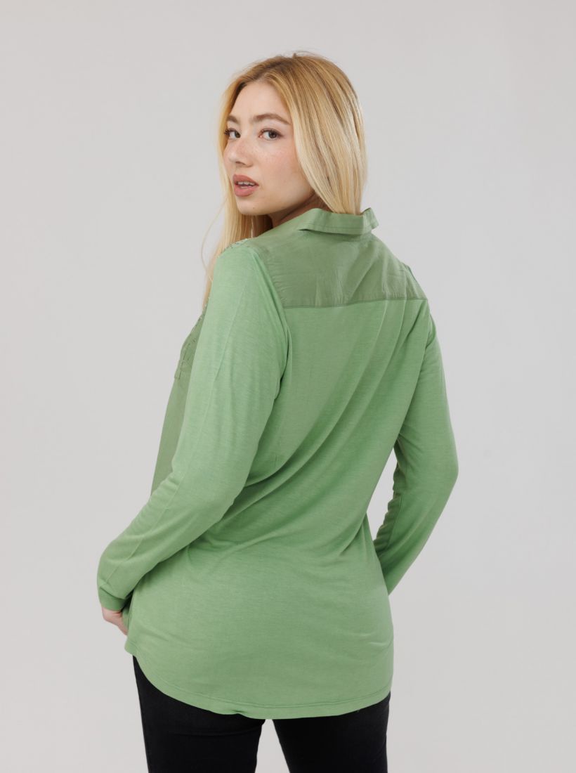 JUMP & ONOT,199.9000,חולצה ניטים שילוב בדים פרומו,in-stock