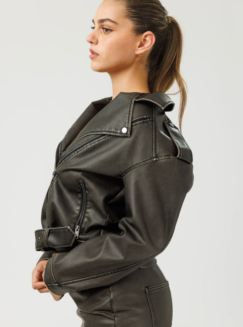 JUMP & ONOT,379.9000,ז’קט PU משופשף סט,in-stock