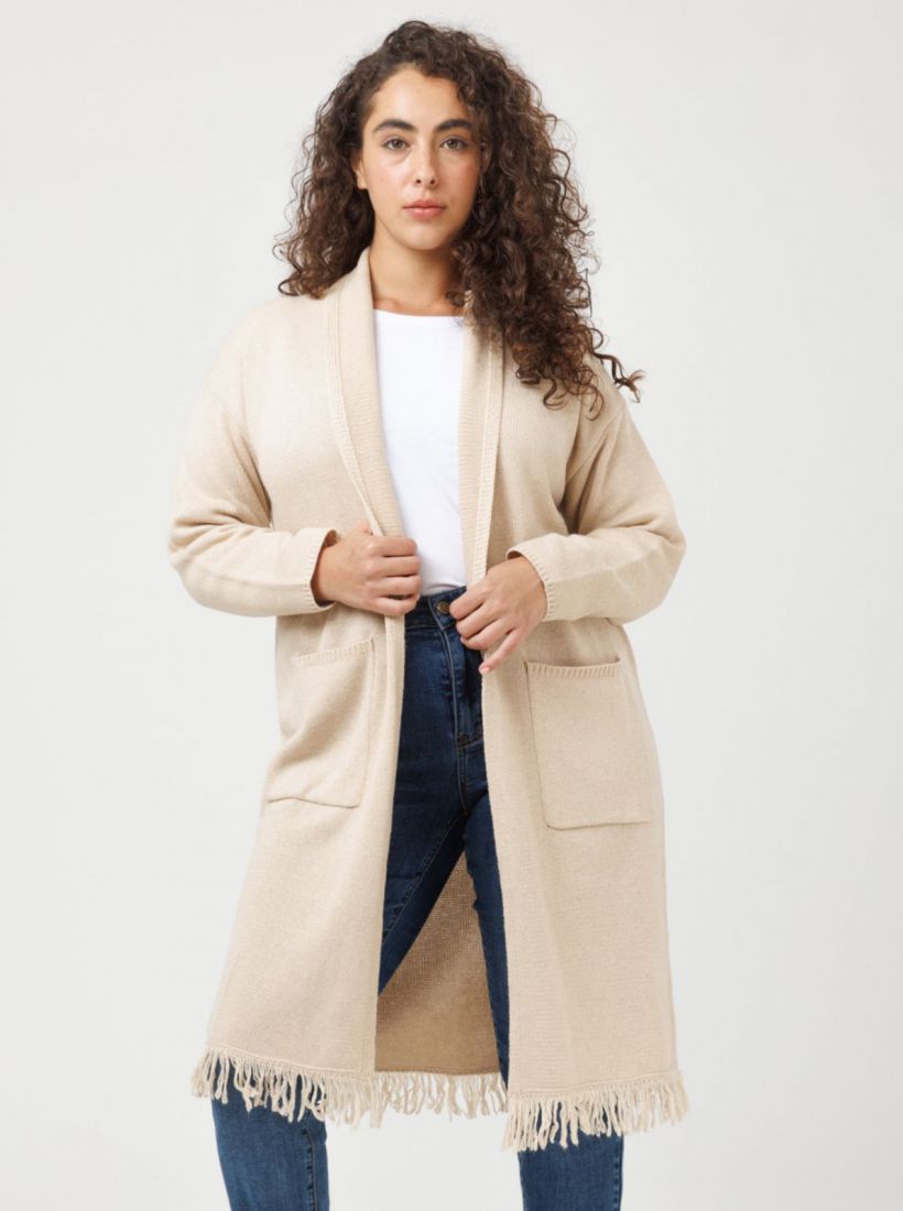 JUMP & ONOT,349.9000,קרדיגן ארוך עם פרנזים,in-stock