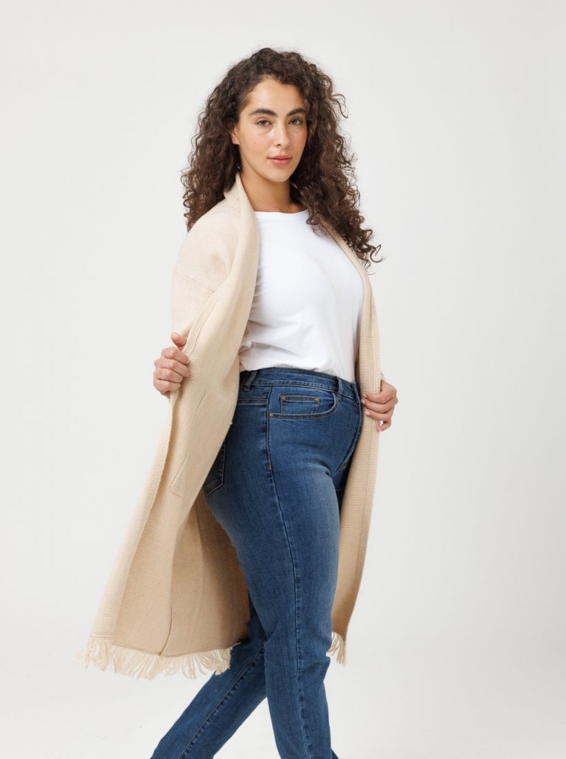 JUMP & ONOT,349.9000,קרדיגן ארוך עם פרנזים,in-stock