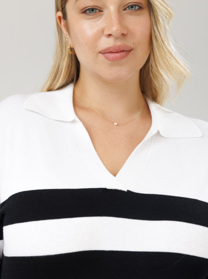 JUMP & ONOT,199.9000,סריג פסים עם צווארון – פרומו,in-stock