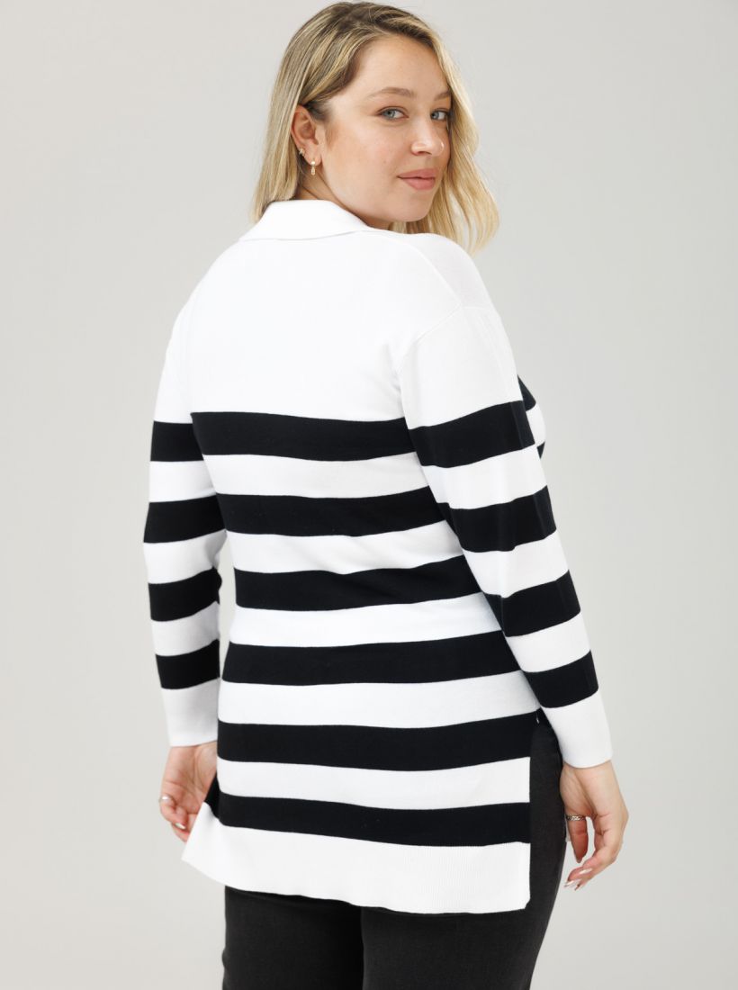 JUMP & ONOT,199.9000,סריג פסים עם צווארון – פרומו,in-stock