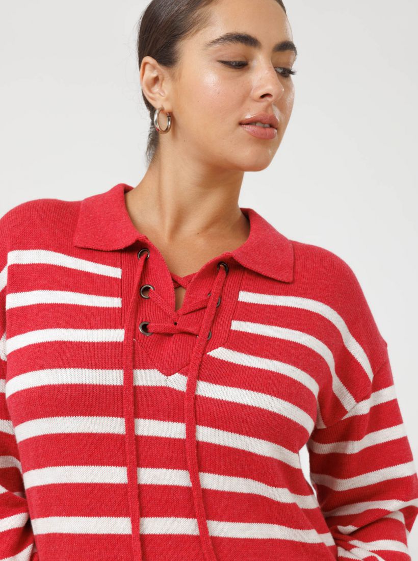 JUMP & ONOT,299.9000,סריג גולף פסים שרוול רחב,in-stock