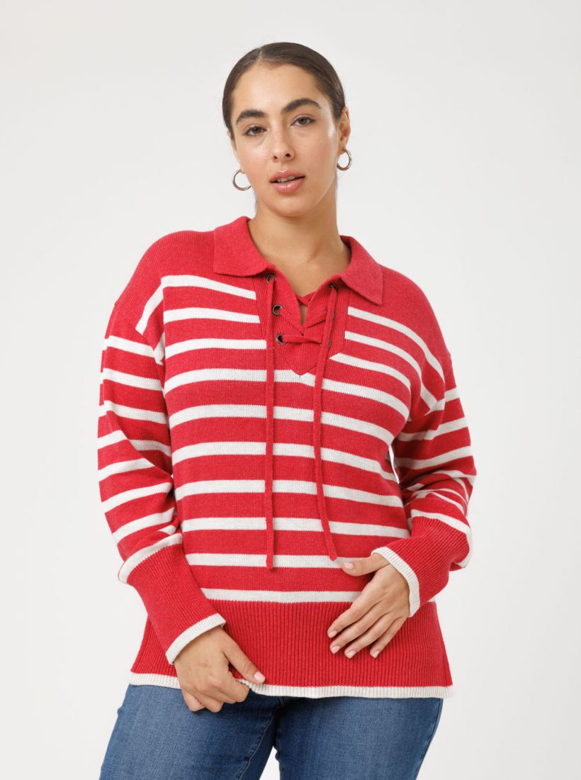 JUMP & ONOT,299.9000,סריג גולף פסים שרוול רחב,in-stock