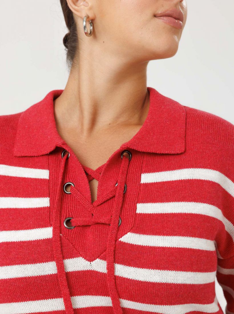 JUMP & ONOT,299.9000,סריג גולף פסים שרוול רחב,in-stock