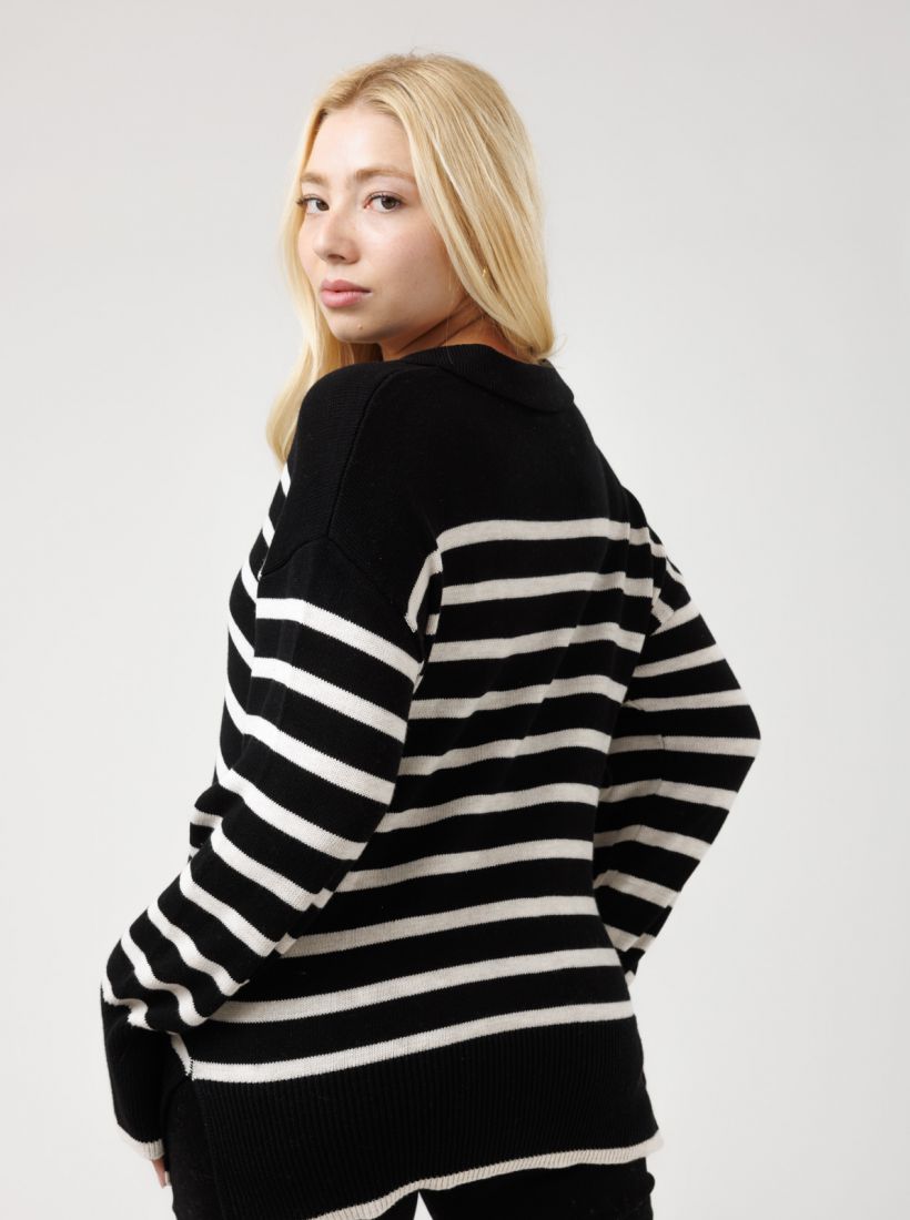 JUMP & ONOT,299.9000,סריג גולף פסים שרוול רחב,in-stock