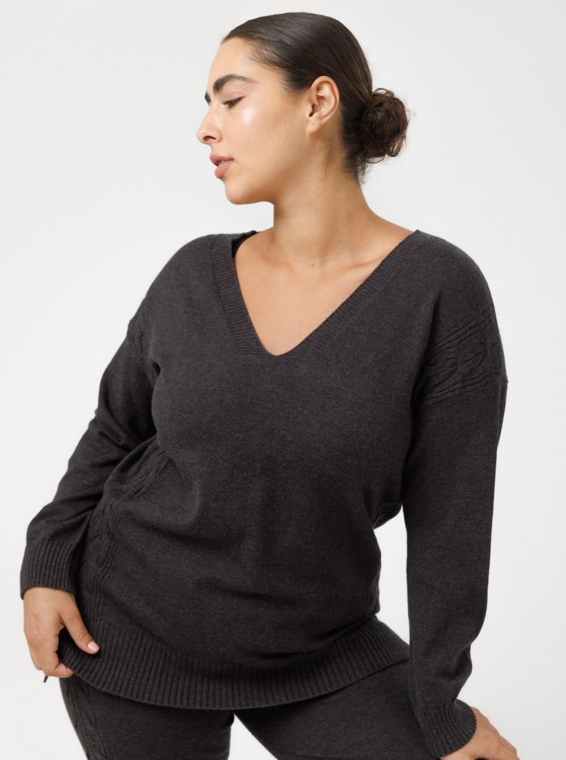 JUMP & ONOT,199.9000,סריג V עיטור צמה פרומו סט,in-stock