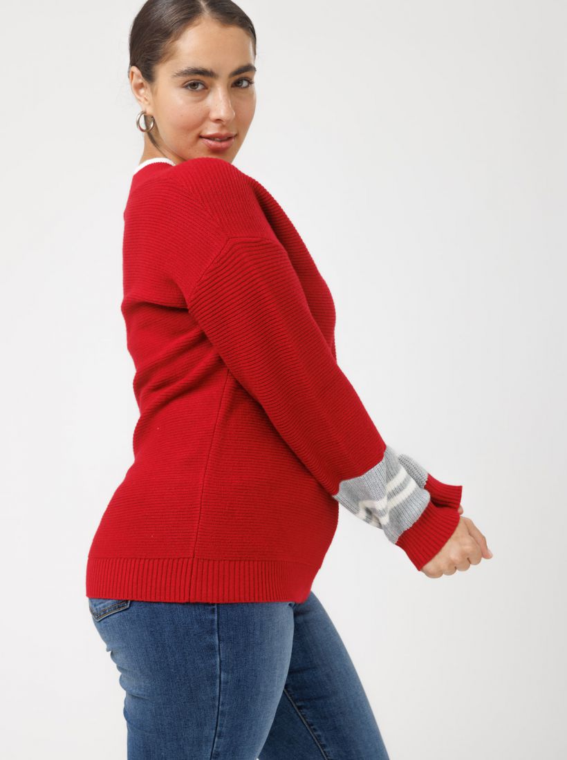 JUMP & ONOT,279.9000,סריג V שרוול פסים,in-stock