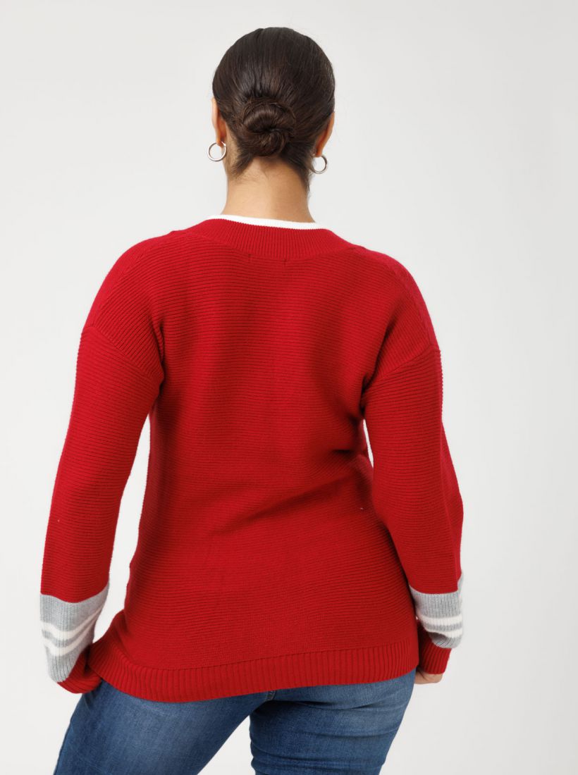 JUMP & ONOT,279.9000,סריג V שרוול פסים,in-stock