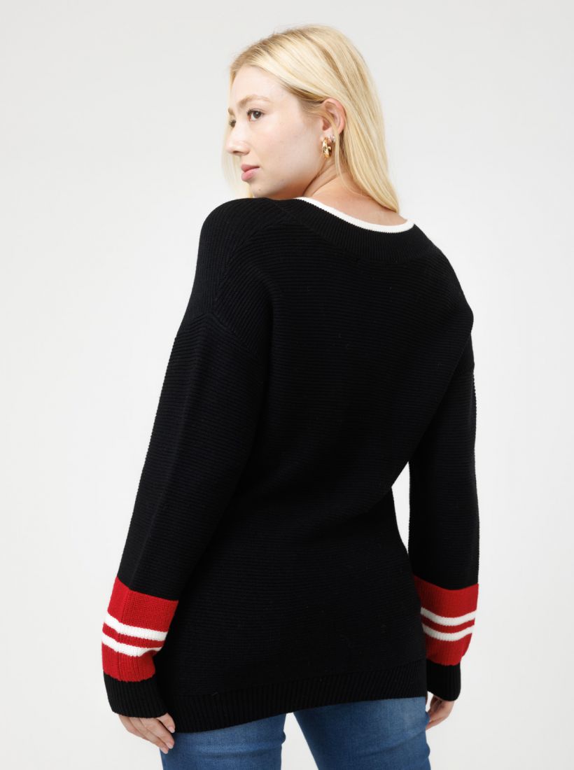 JUMP & ONOT,279.9000,סריג V שרוול פסים,in-stock