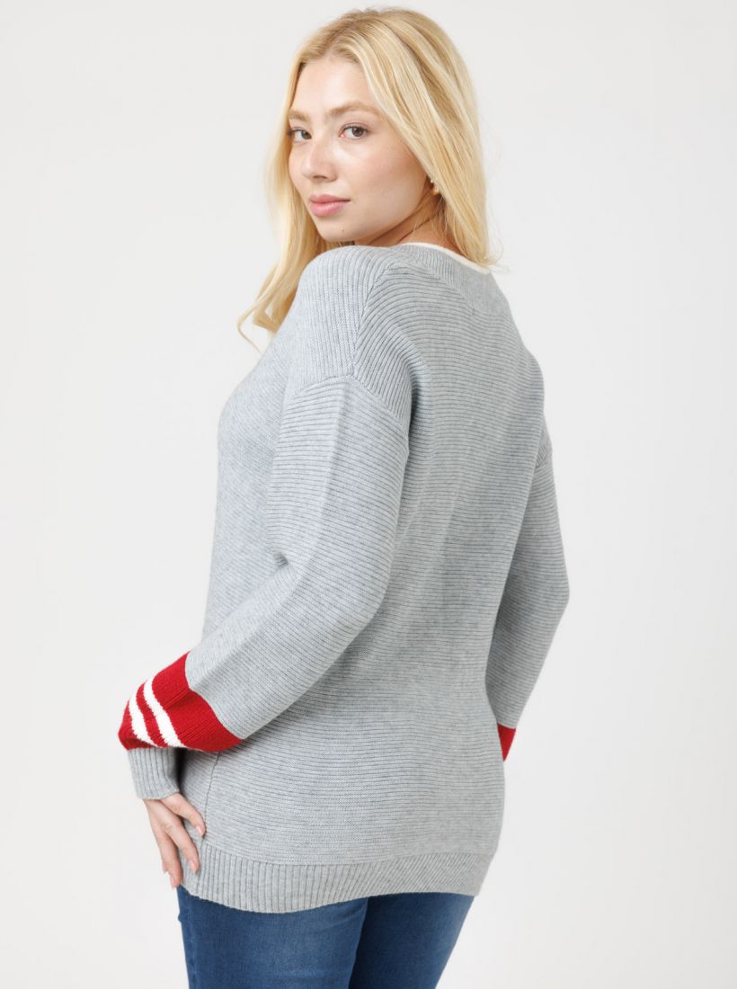 JUMP & ONOT,279.9000,סריג V שרוול פסים,in-stock