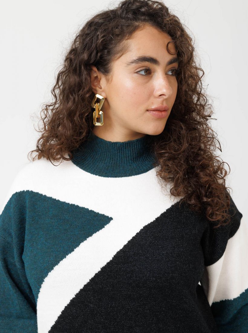 JUMP & ONOT,259.9000,סריג קולור בלוק,in-stock