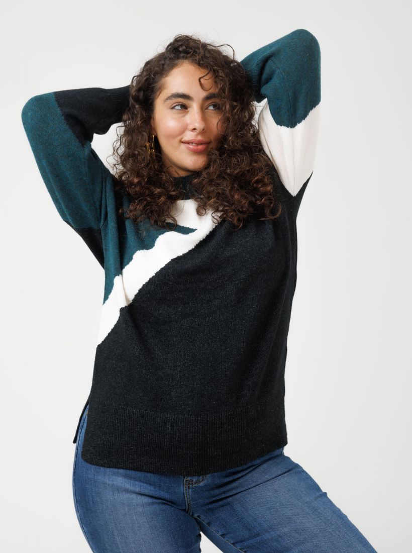 JUMP & ONOT,259.9000,סריג קולור בלוק,in-stock