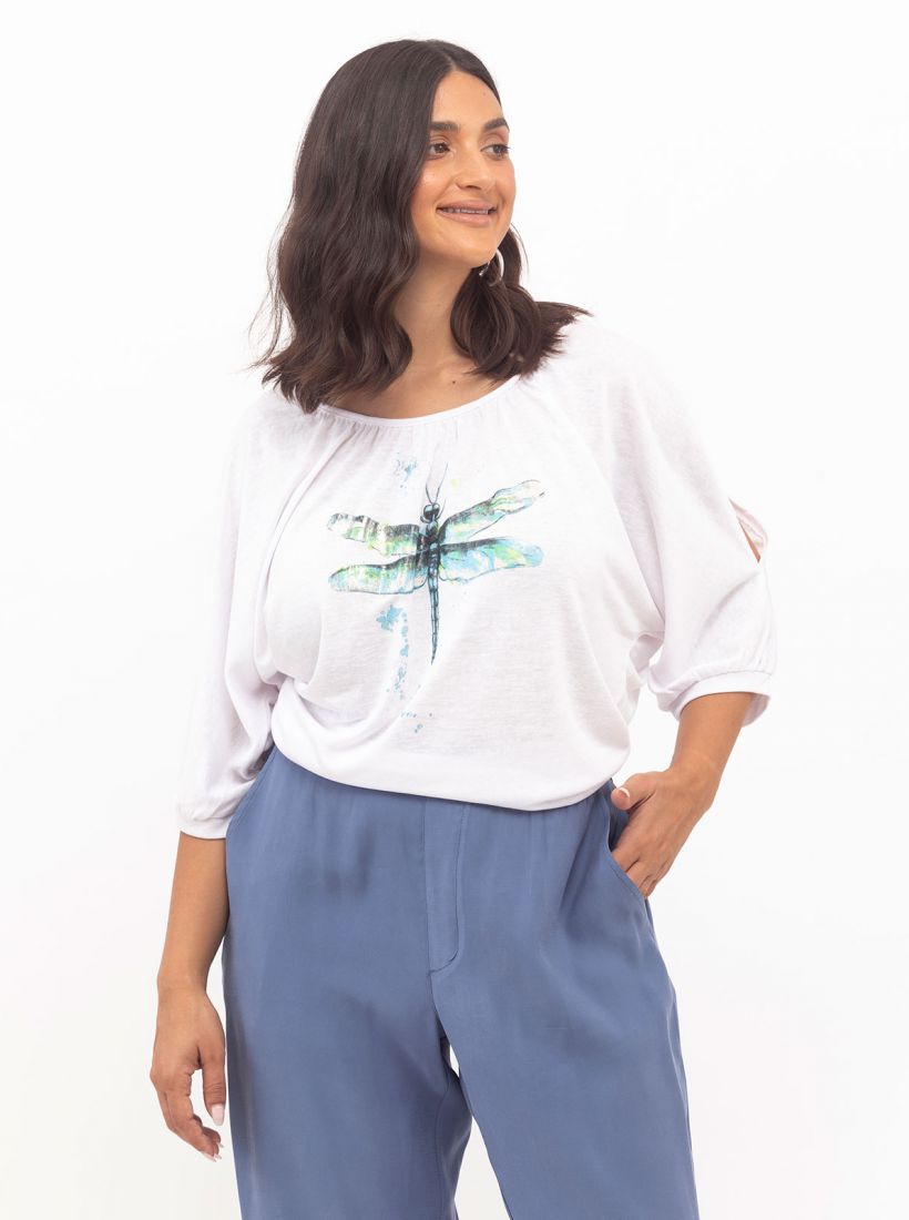 JUMP & ONOT,199.9000,חולצה עם פתח בשרוול+דפוס,in-stock