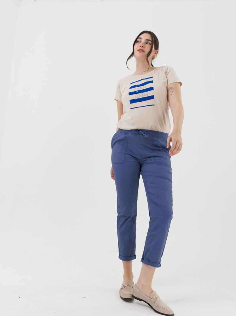 JUMP & ONOT,179.9000,מכנסי גומי כותנה 7/8 פרומו,in-stock