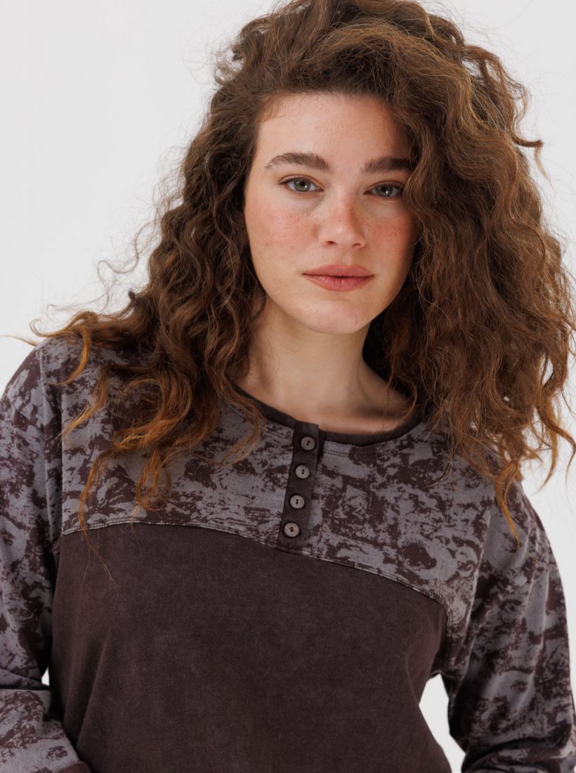 JUMP & ONOT,199.9000,חולצה שילוב דפוס מכפלת גומי סט,in-stock