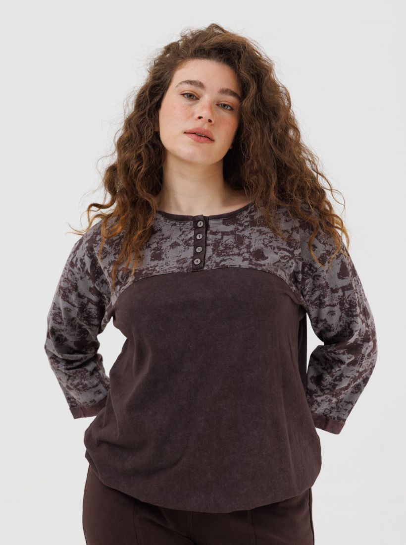 JUMP & ONOT,199.9000,חולצה שילוב דפוס מכפלת גומי סט,in-stock