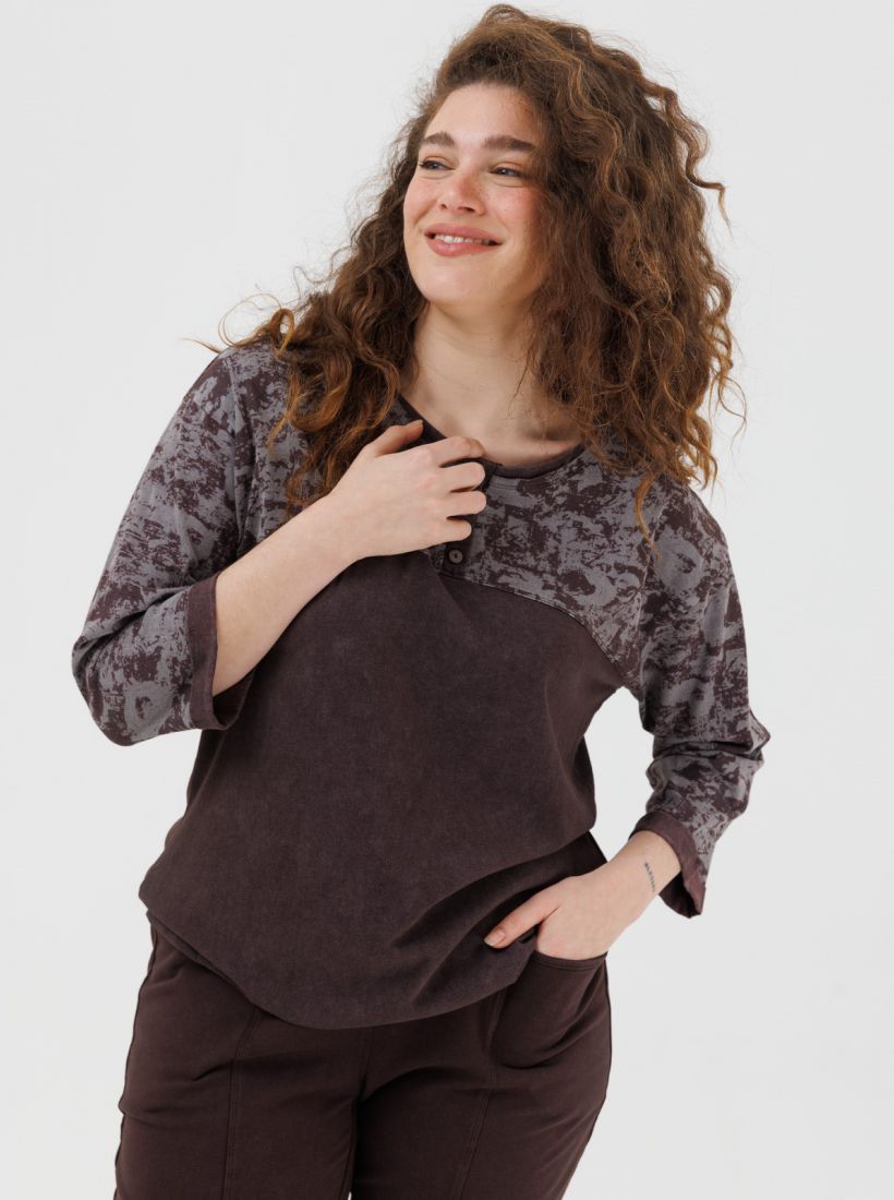 JUMP & ONOT,199.9000,חולצה שילוב דפוס מכפלת גומי סט,in-stock