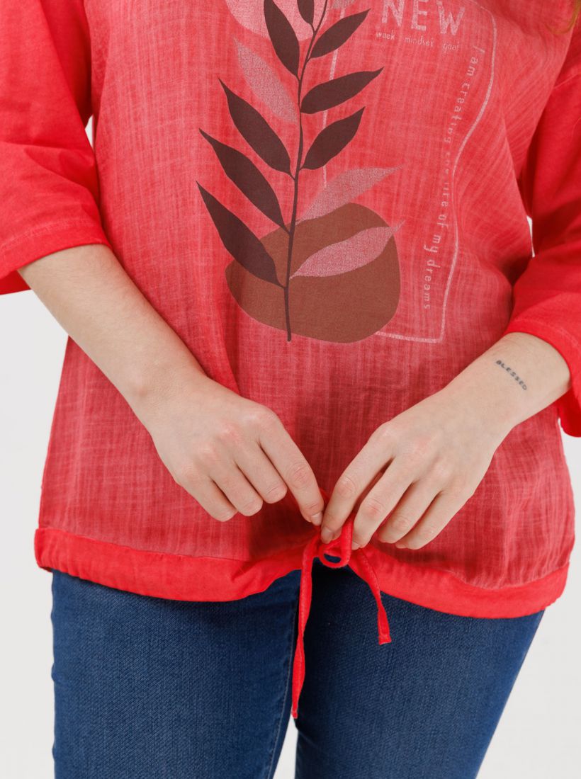 JUMP & ONOT,199.9000,חולצה שילוב בדים שטופה דפוס,in-stock