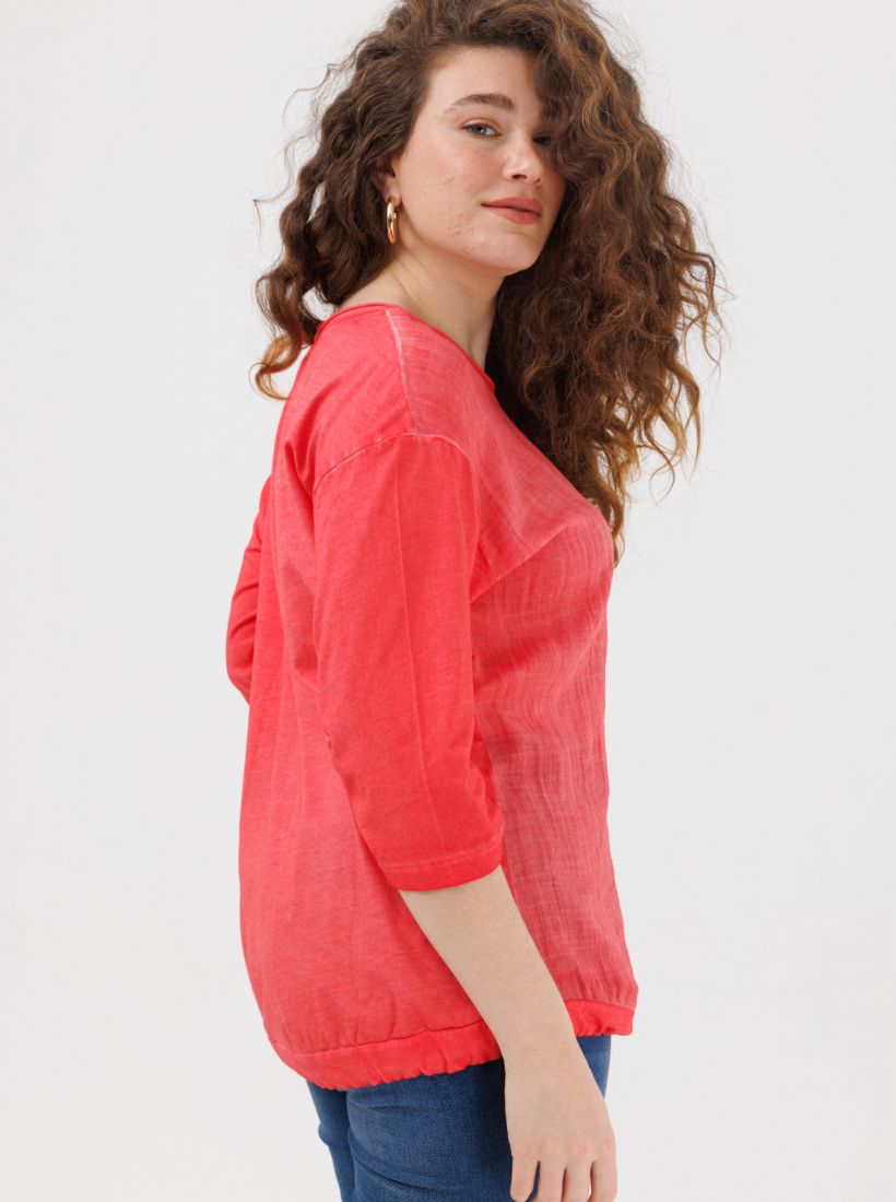 JUMP & ONOT,199.9000,חולצה שילוב בדים שטופה דפוס,in-stock