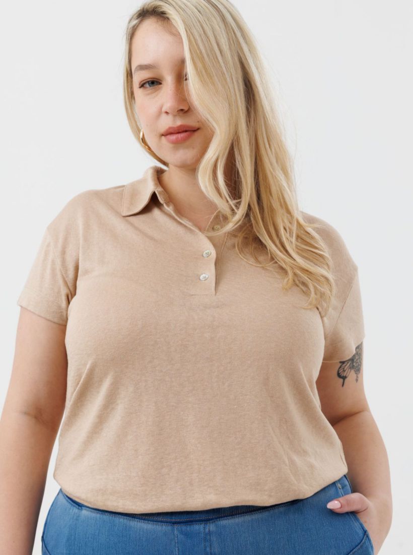 JUMP & ONOT,169.9000,חולצה פשתן צווארון פולו,in-stock