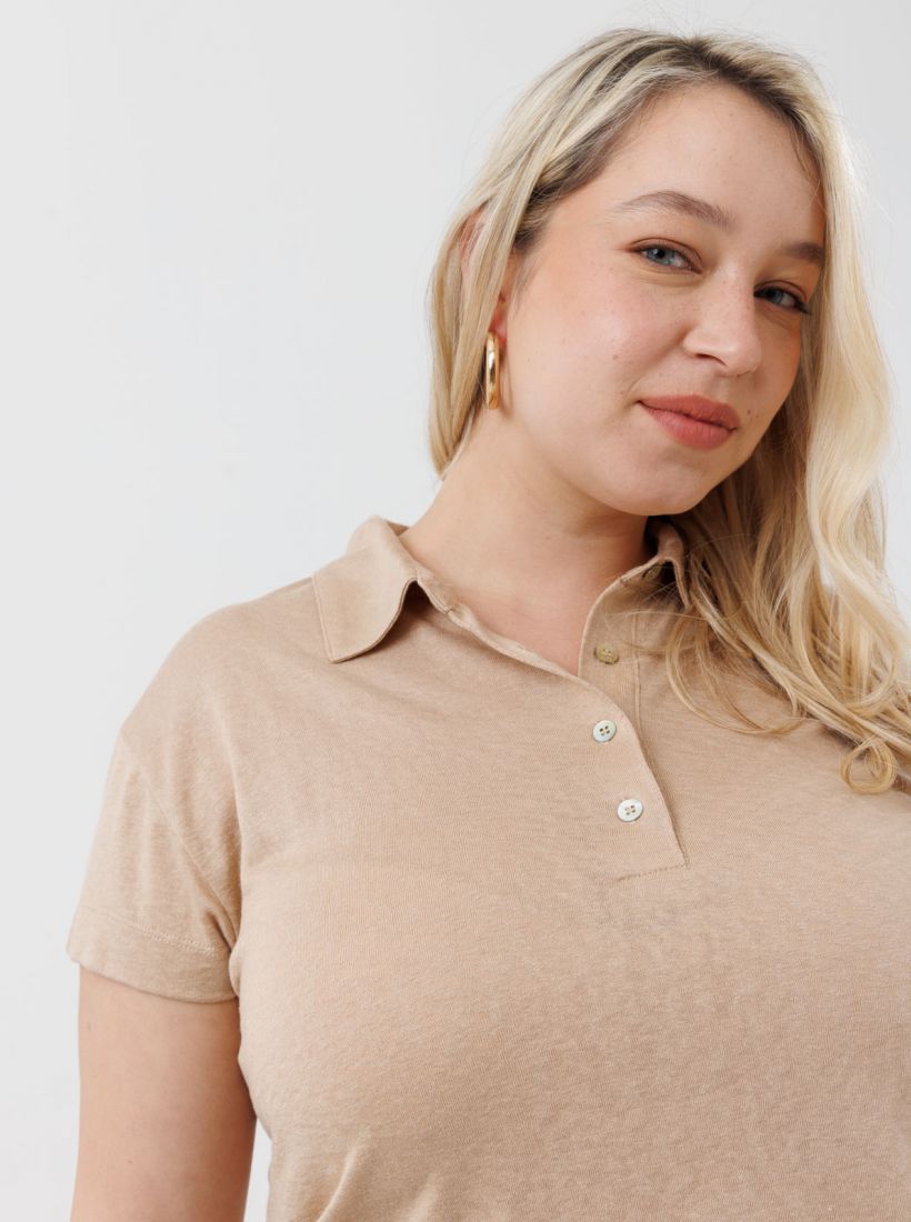 JUMP & ONOT,169.9000,חולצה פשתן צווארון פולו,in-stock