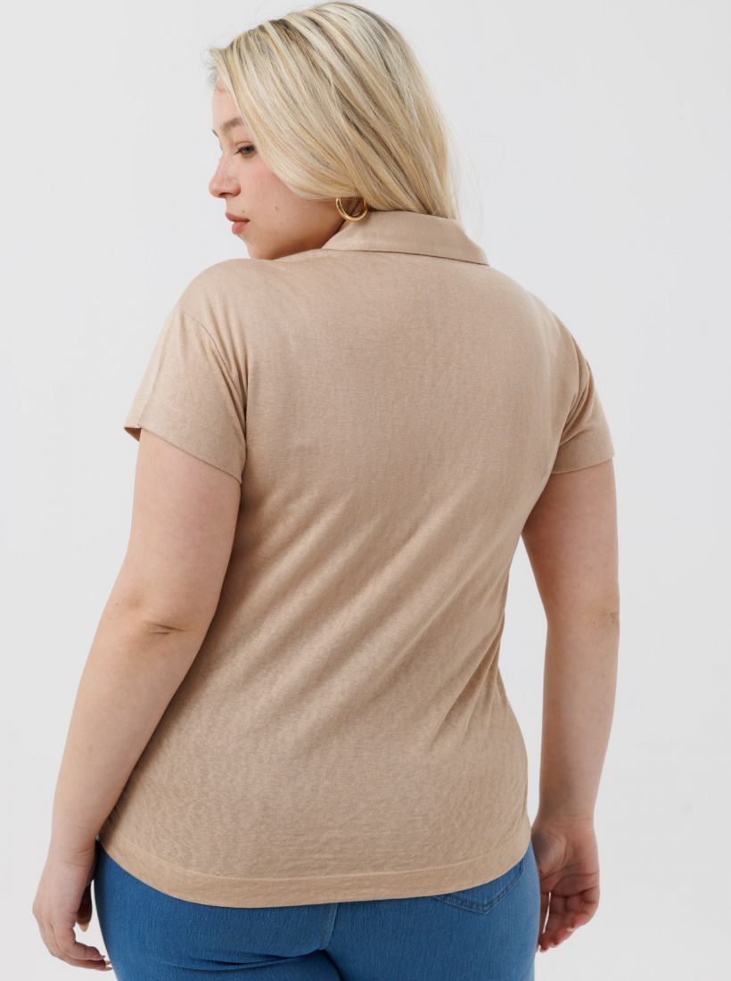 JUMP & ONOT,169.9000,חולצה פשתן צווארון פולו,in-stock