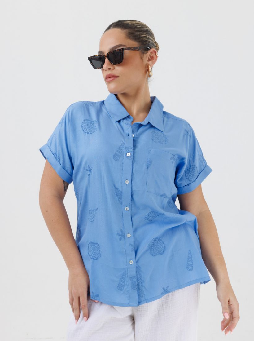 JUMP & ONOT,229.9000,חולצה מכופתרת רקמה שרוול קצר,in-stock