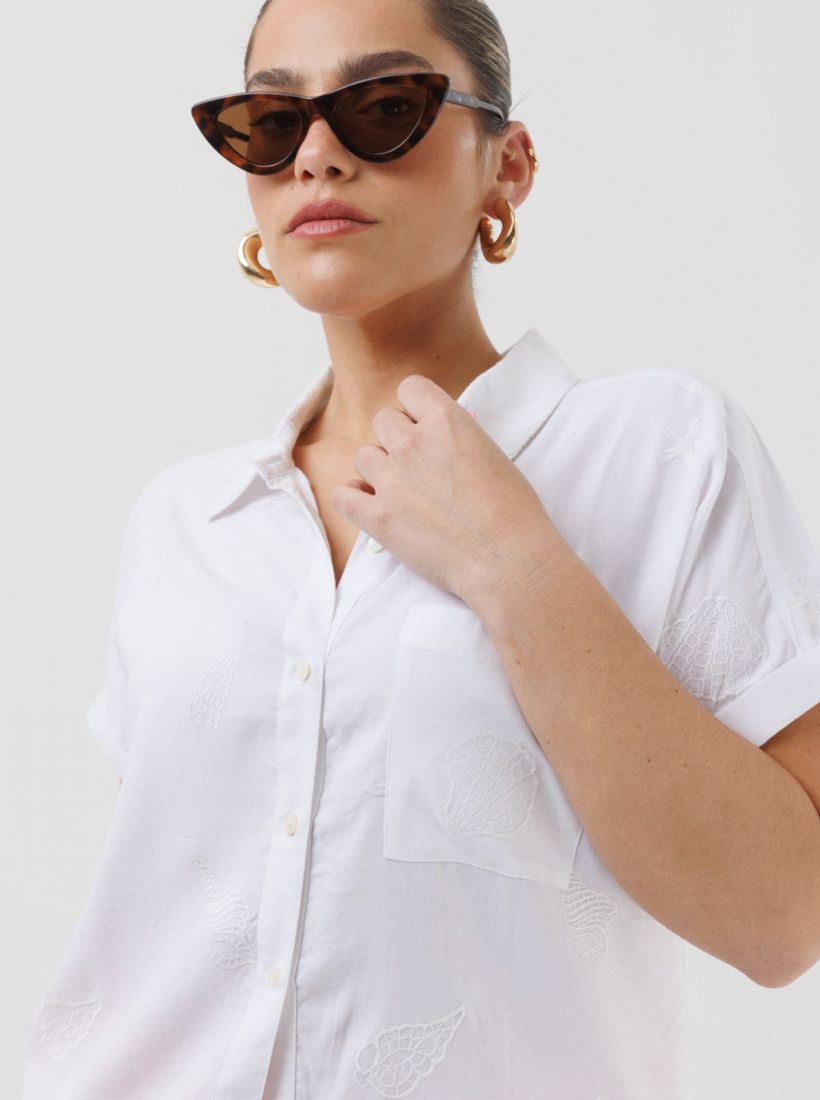 JUMP & ONOT,229.9000,חולצה מכופתרת רקמה שרוול קצר,in-stock