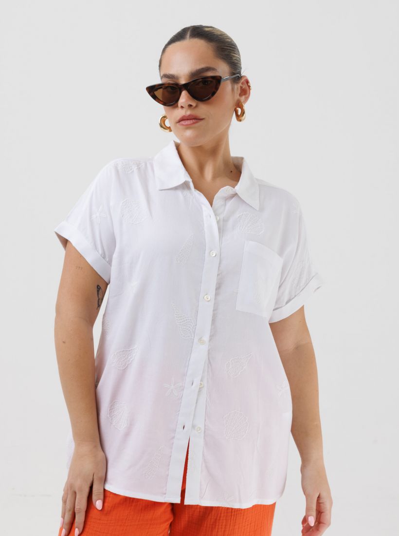 JUMP & ONOT,229.9000,חולצה מכופתרת רקמה שרוול קצר,in-stock