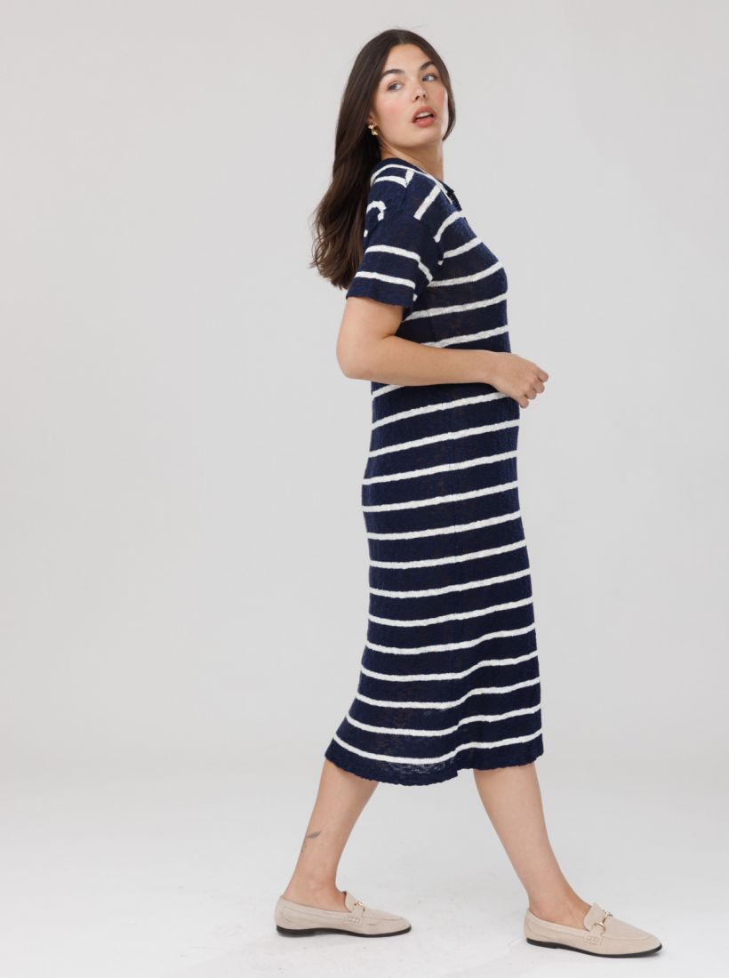 JUMP & ONOT,259.9000,שמלה פסים צווארון פולו,in-stock