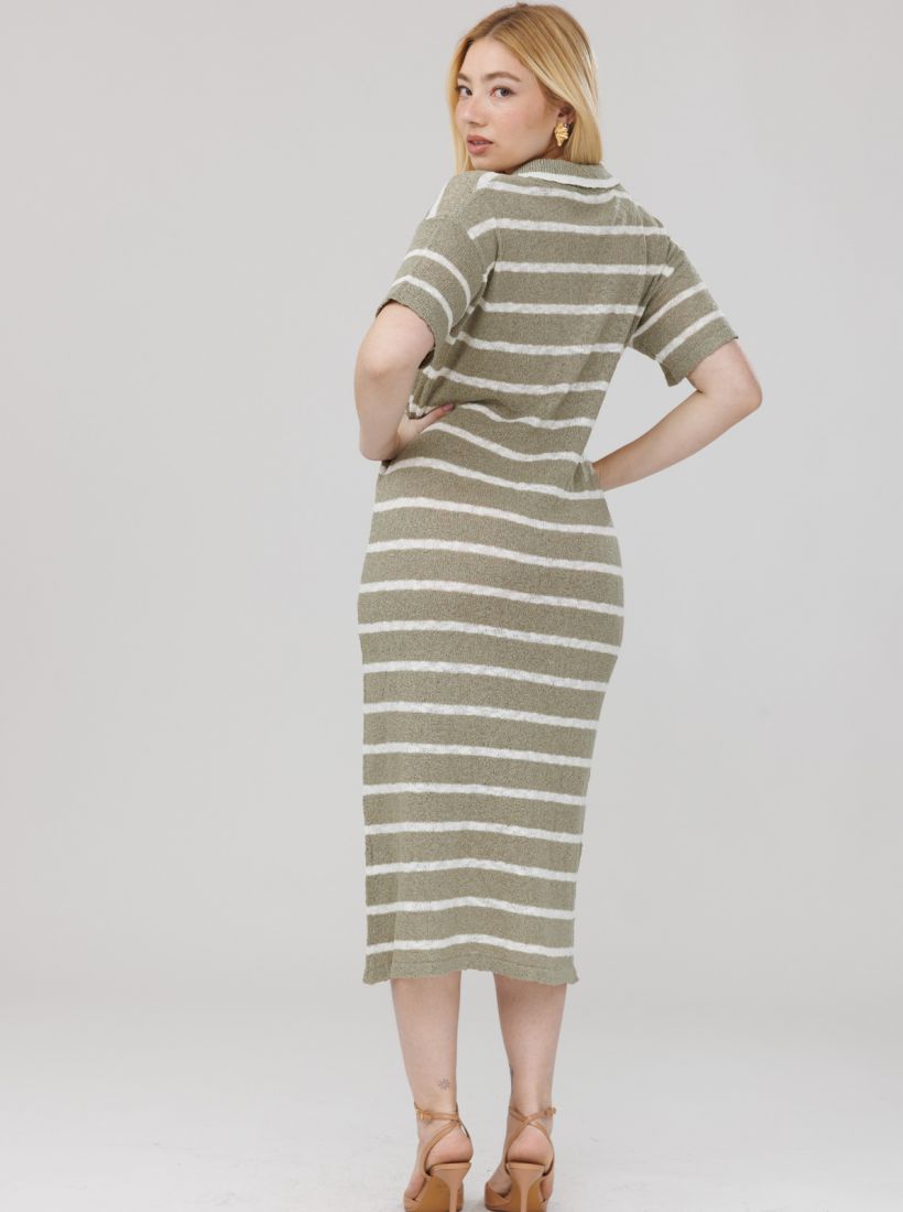 JUMP & ONOT,259.9000,שמלה פסים צווארון פולו,in-stock