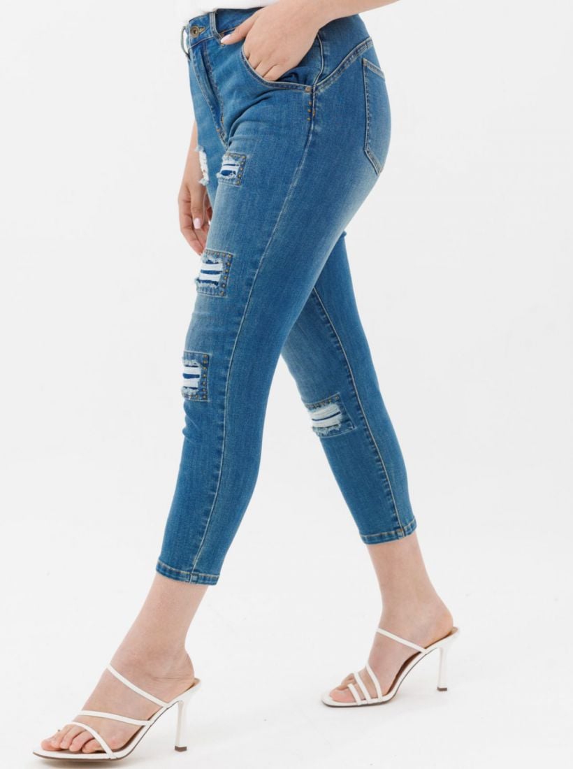 JUMP & ONOT,329.9000,ג’ינס BOYFRIEND 7/8 קרעים,in-stock