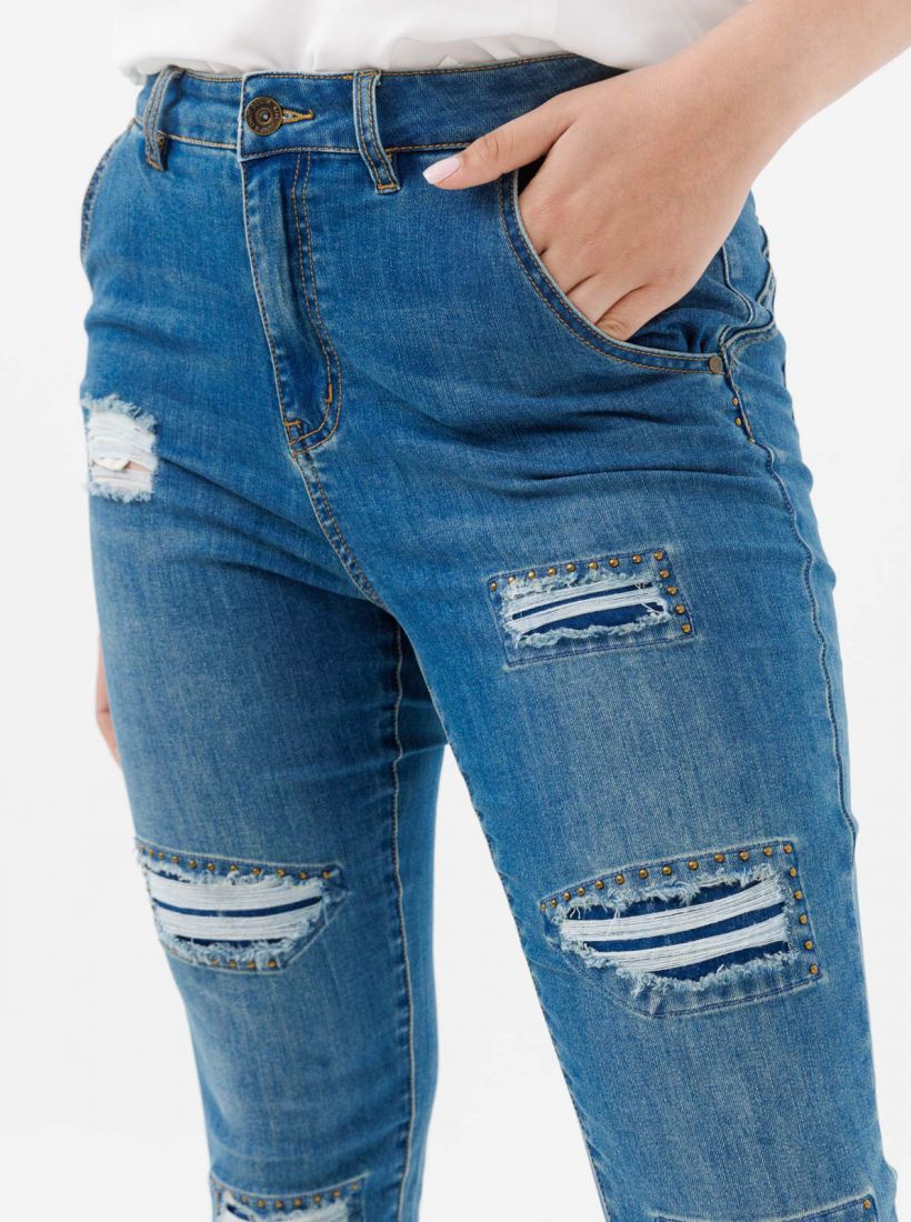 JUMP & ONOT,329.9000,ג’ינס BOYFRIEND 7/8 קרעים,in-stock