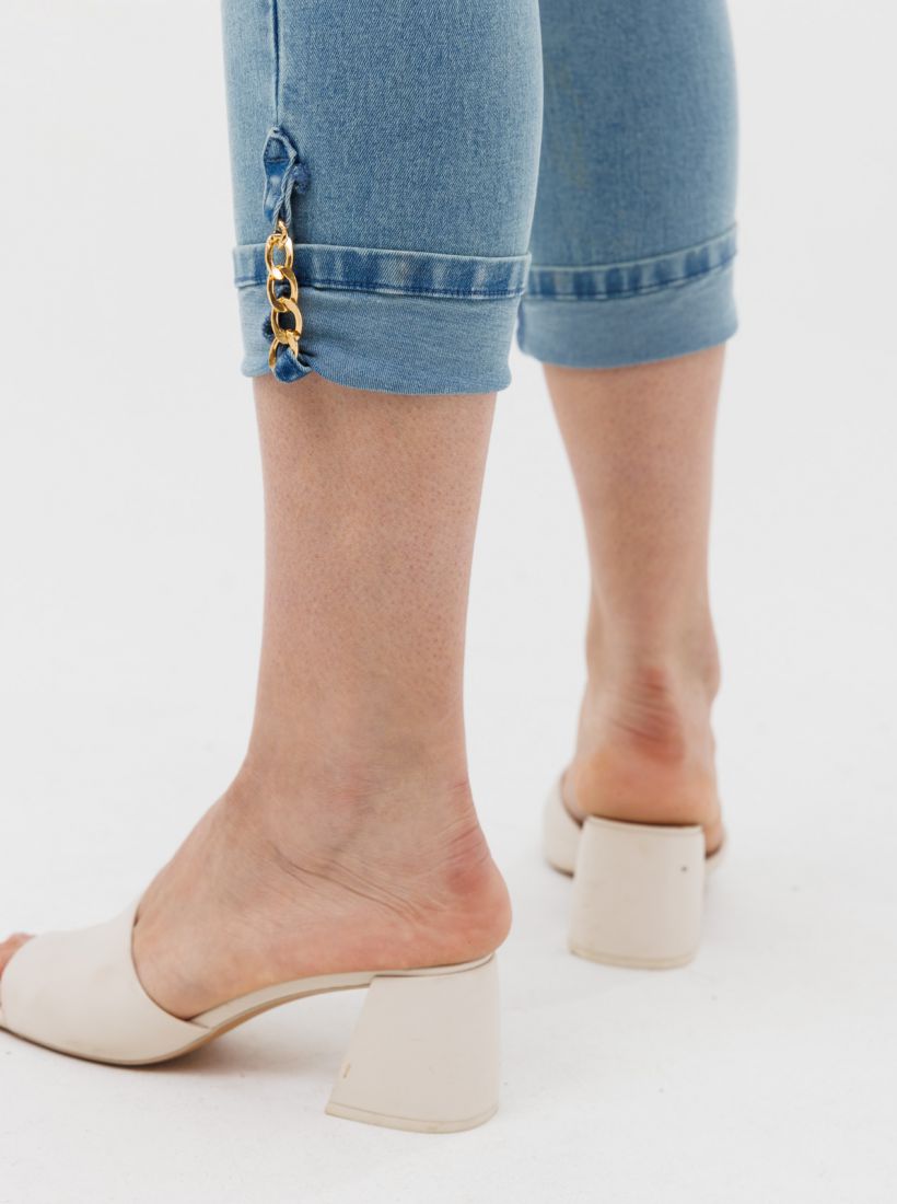 JUMP & ONOT,299.9000,ג’ינס SKINNY 7/8 אבזם שרשרת,in-stock