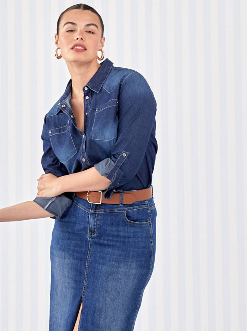 JUMP & ONOT,199.9000,חצאית ג’ינס מידי פרומו,in-stock