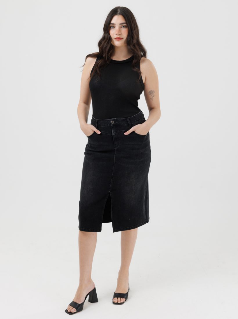 JUMP & ONOT,199.9000,חצאית ג’ינס מידי פרומו,in-stock